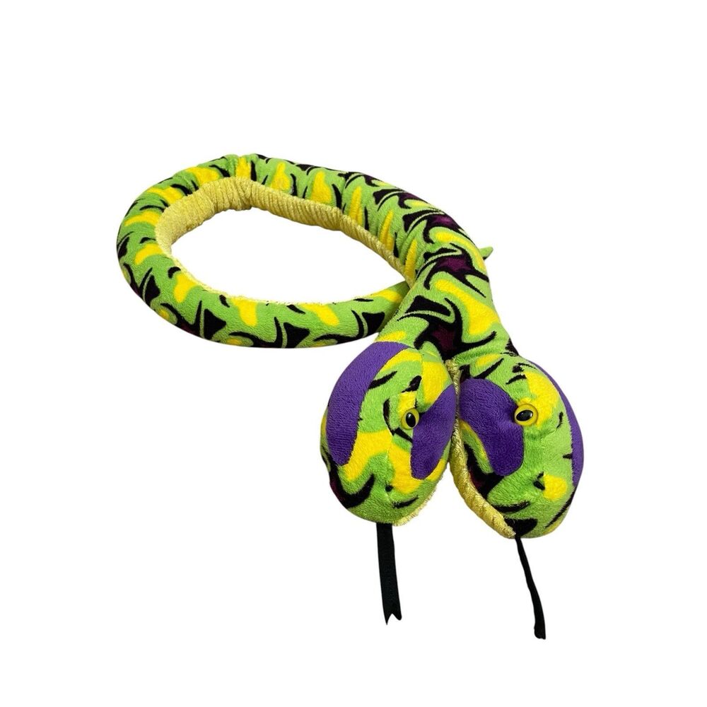 Wild Republic Plush Snake Stuffed Animal Green Yellow Purple Toy